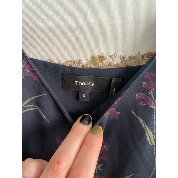 Theory Odete B Rosedale Silk Floral Swing Tank Top Small - Picture 6 of 9